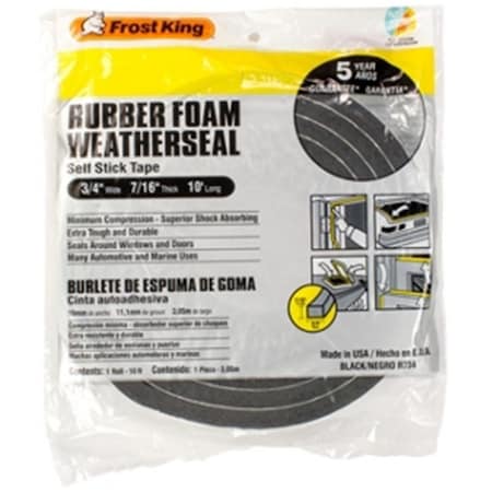Thermwell Products R734H Frost King Black Foam Tape 10 ft 077578012247
